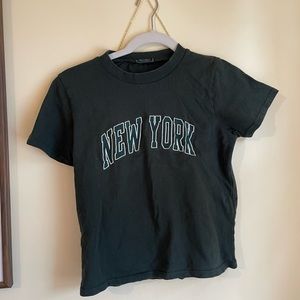Green brandy Melville New York baby tee